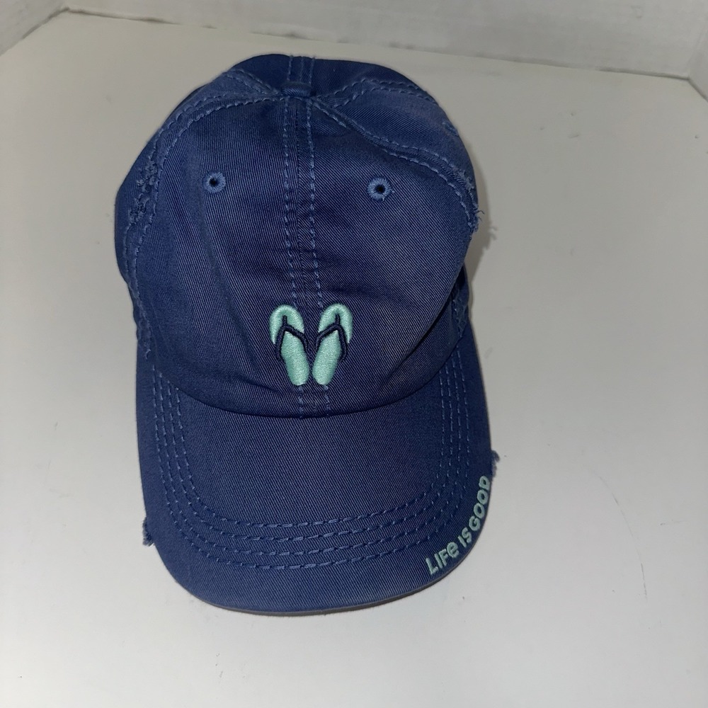 Life is Good Sandals Flip Flops Strapback Adjustable Hat‎ Cap Stay True Blue